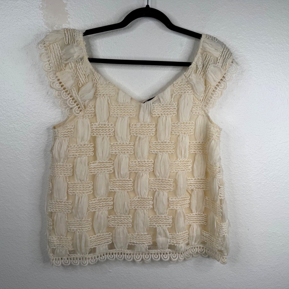 Midnight Velvet Women's Top Ivory Sz M Fairy Lolita Kawaii Whimsy